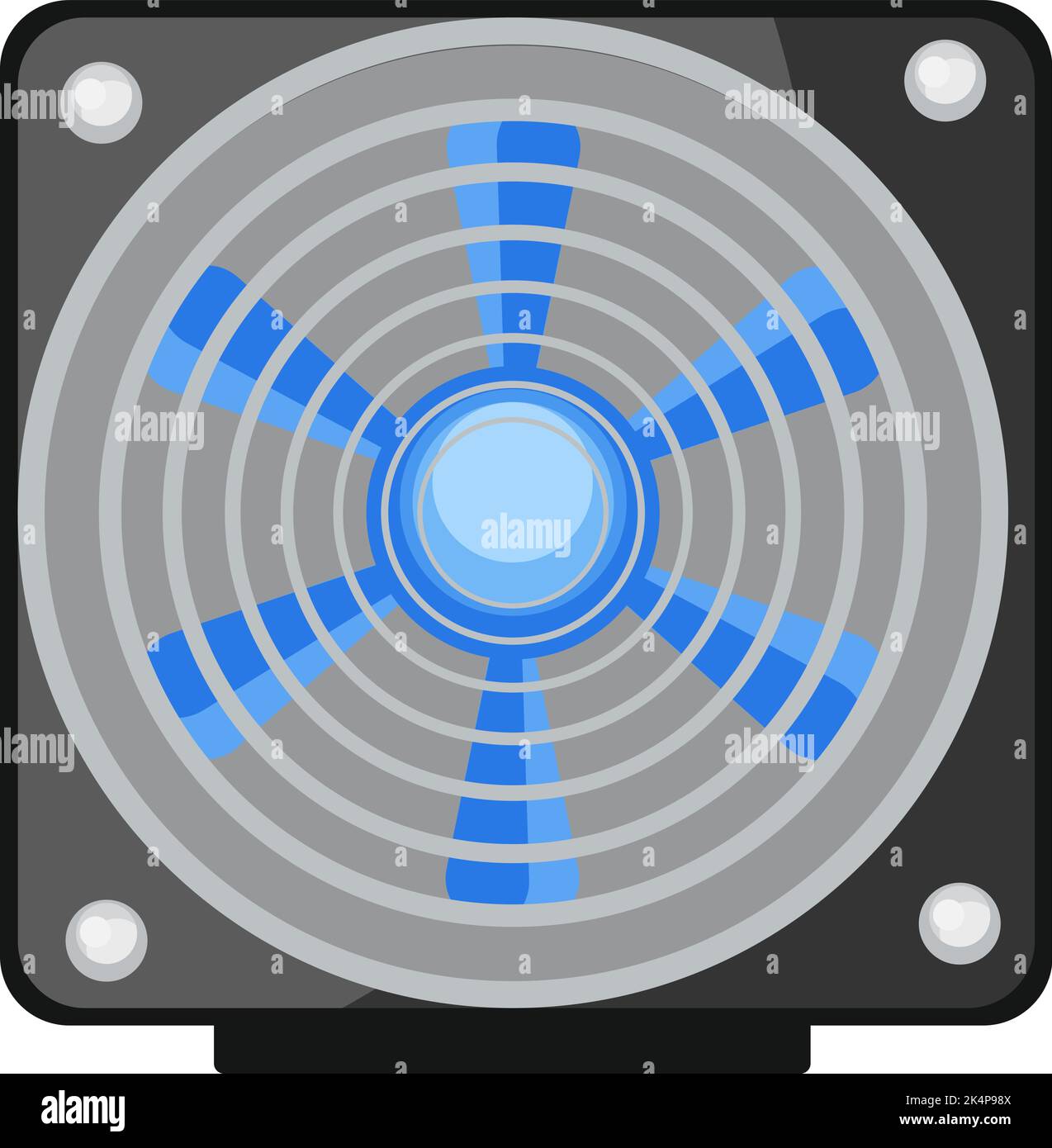 Ventola CPU, illustrazione, vettore su sfondo bianco. Illustrazione Vettoriale
