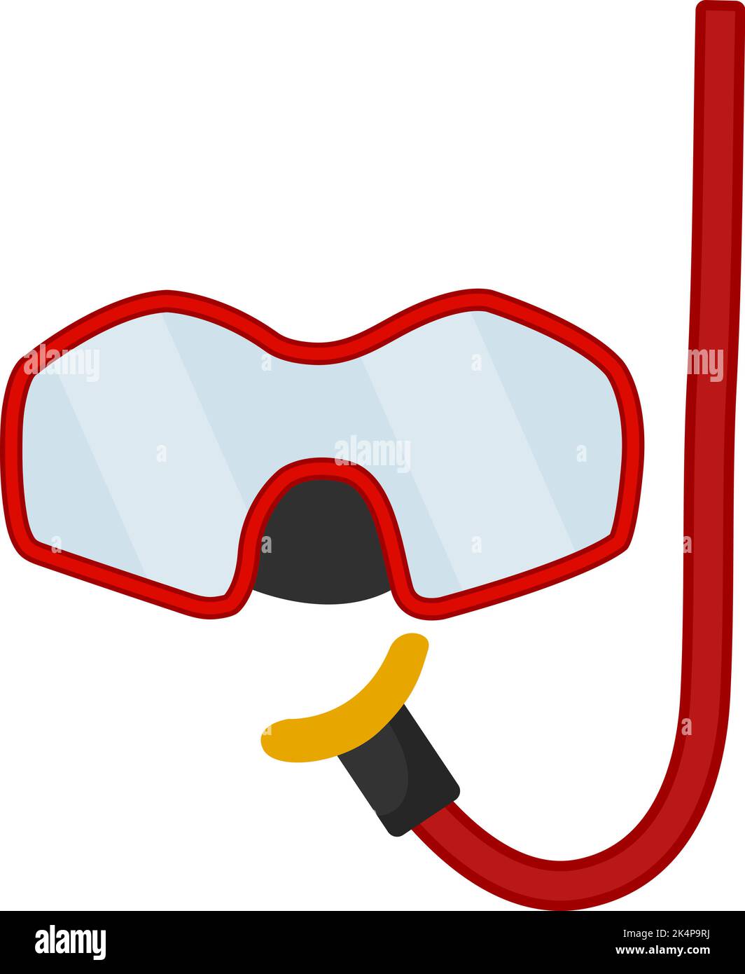 Maschera subacquea rossa, illustrazione, vettore su sfondo bianco. Illustrazione Vettoriale