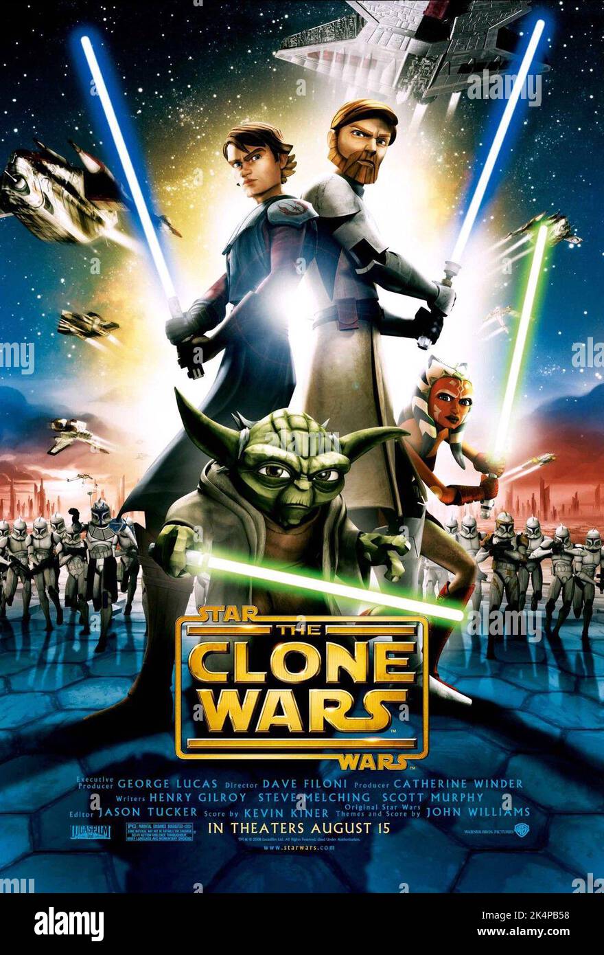 ANAKIN, Yoda Obi Wan Kenobi, AHSOKA POSTER, Star Wars: The Clone Wars, 2008 Foto Stock