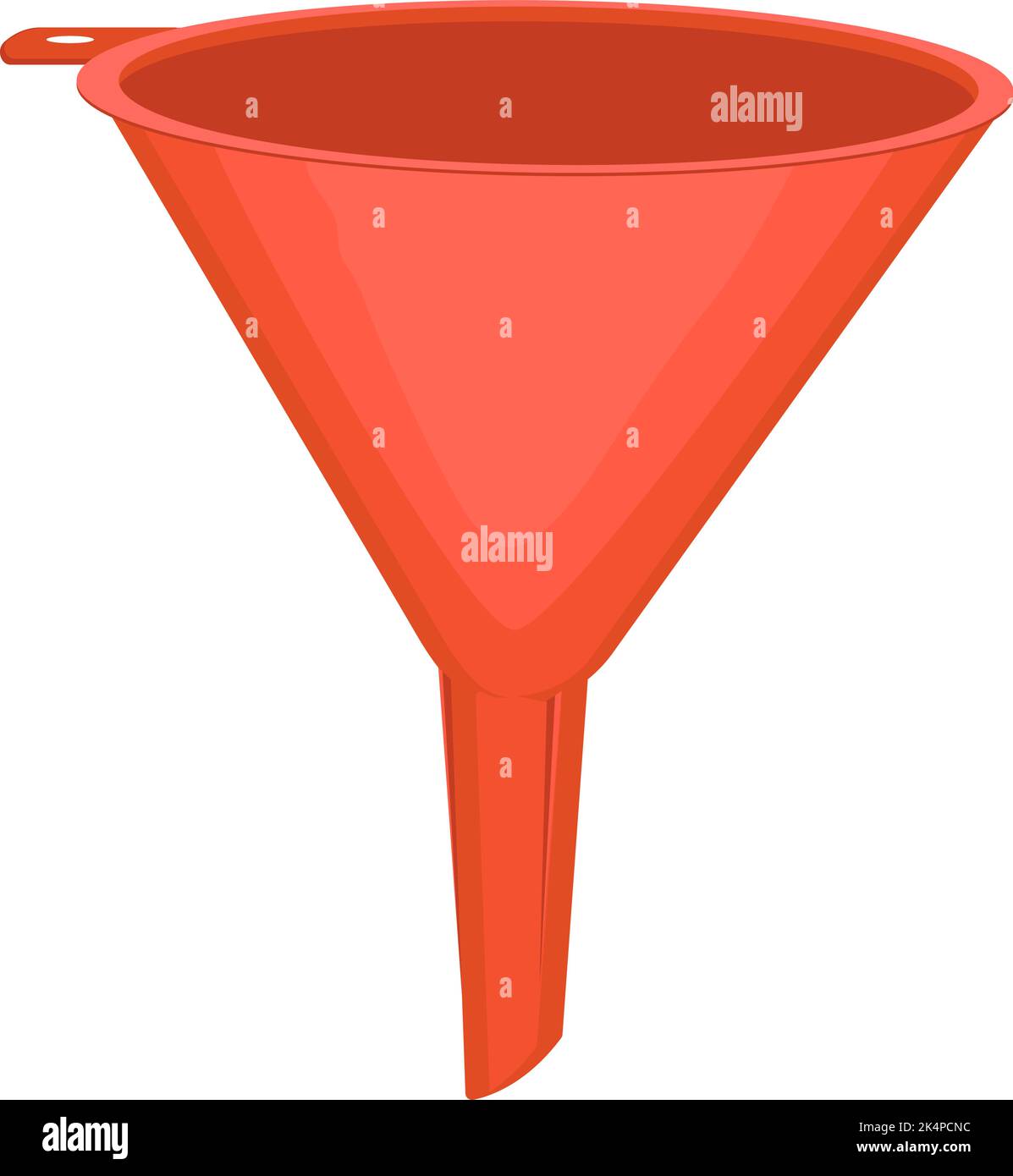 Imbuto in plastica rossa, illustrazione, vettore su sfondo bianco. Illustrazione Vettoriale
