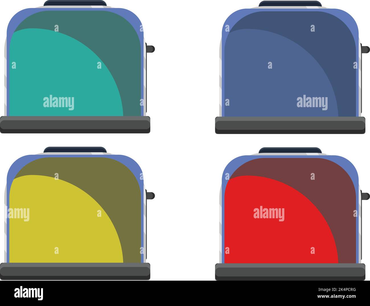 Tostapane multicolore, illustrazione, vettore su sfondo bianco. Illustrazione Vettoriale