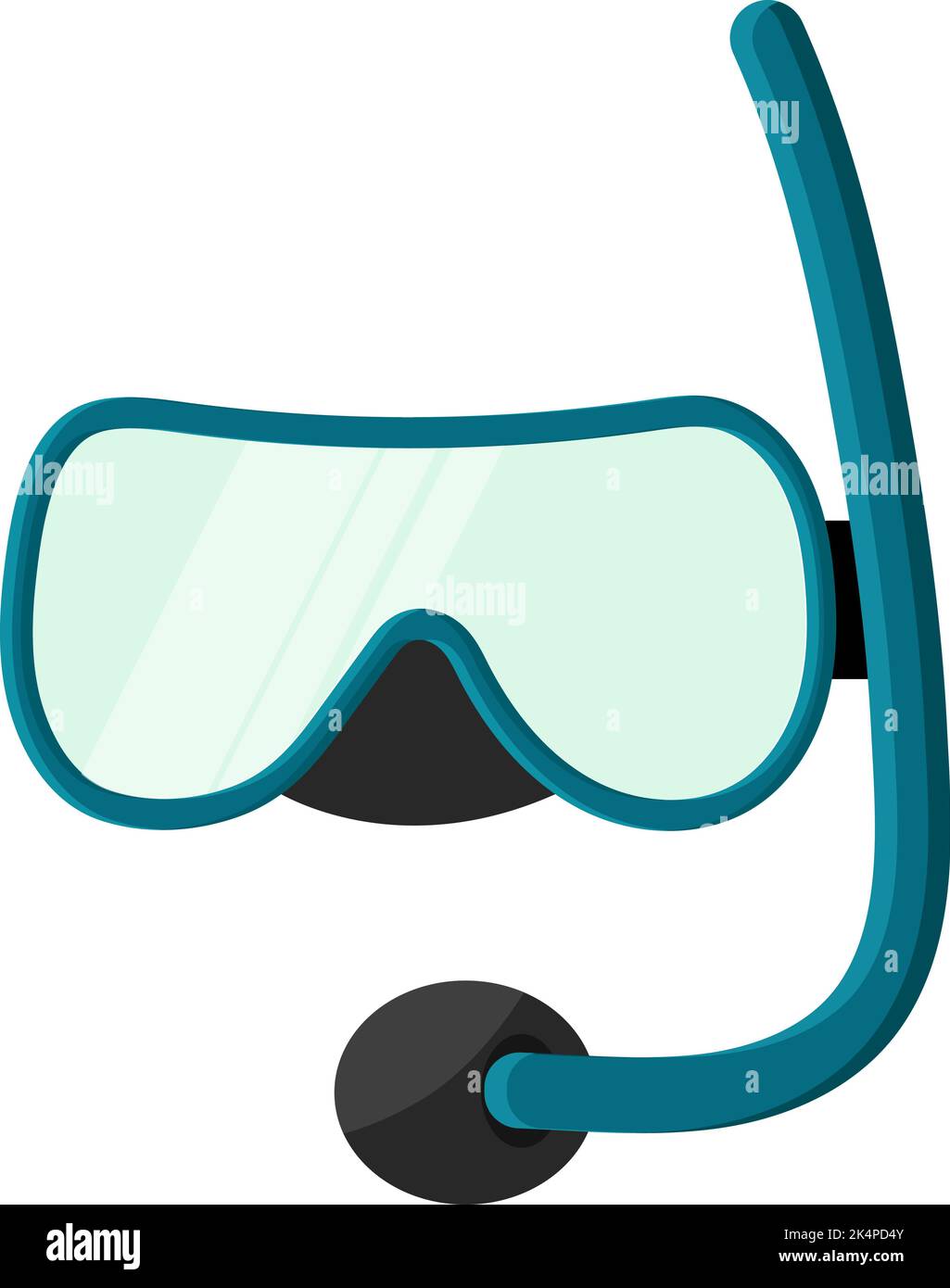 Maschera subacquea blu, illustrazione, vettore su sfondo bianco. Illustrazione Vettoriale
