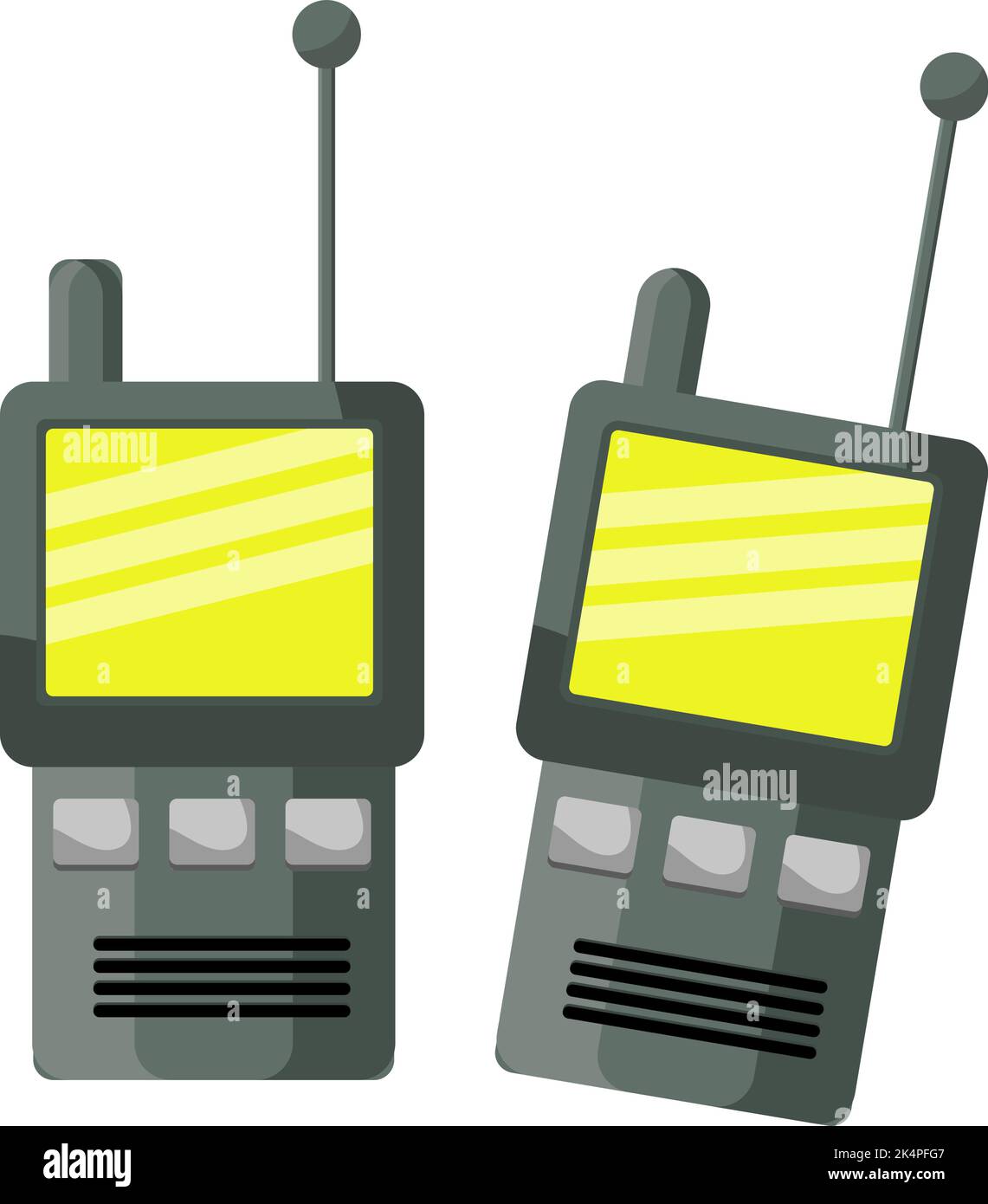 Walkie talkie militari, illustrazione, vettore su uno sfondo bianco. Illustrazione Vettoriale