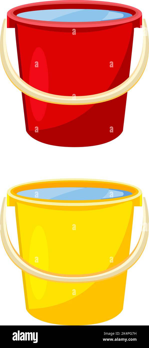 Due secchi d'acqua, illustrazione, vettore su sfondo bianco. Illustrazione Vettoriale