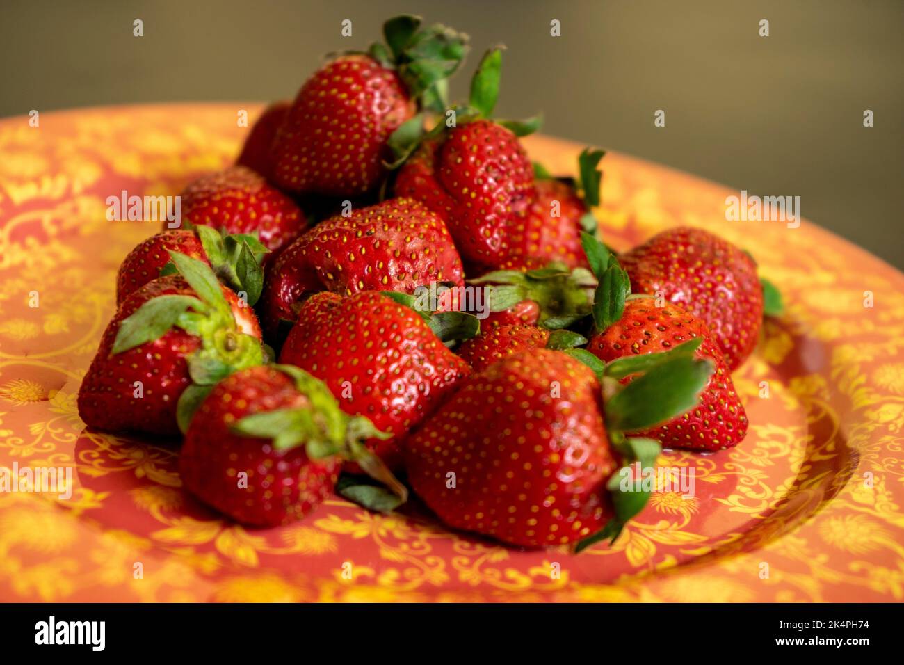 Fragole fresche di fondo. Primo piano,.raw Foto Stock