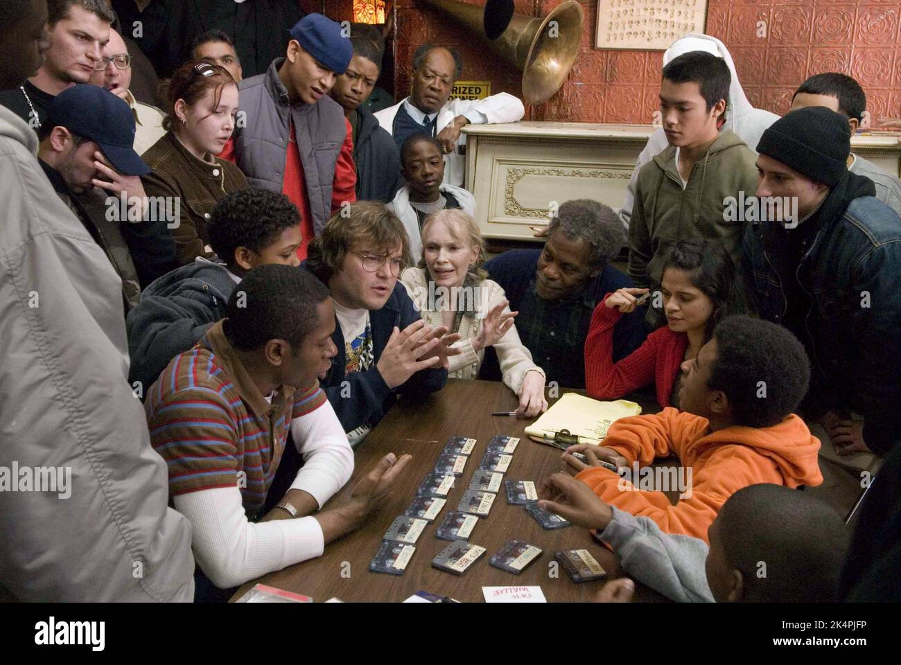 Il MOS DEF, Jack Black, Mia Farrow, Danny Glover, MELONIE DIAZ, è Rewind gentile, 2008 Foto Stock