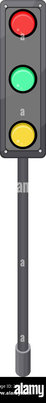Luci per la circolazione su strada, illustrazione, vettoriali su sfondo bianco. Illustrazione Vettoriale