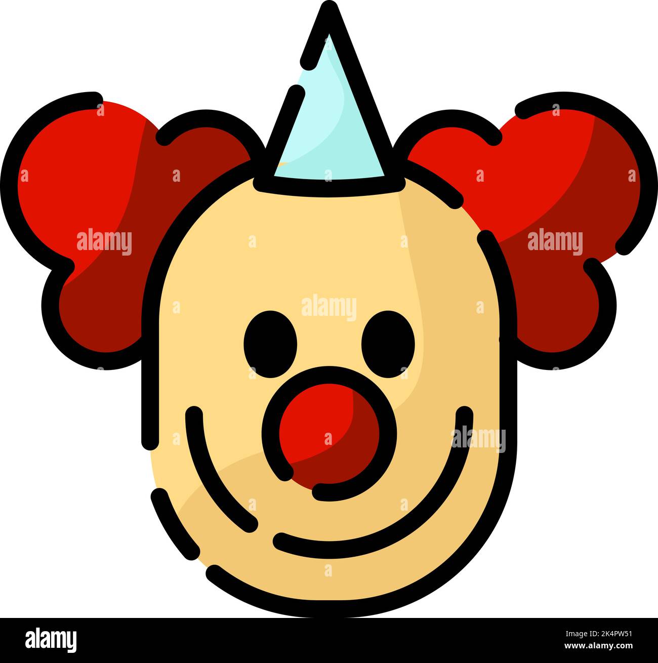 Clown parco divertimenti, illustrazione, vettore su sfondo bianco. Illustrazione Vettoriale