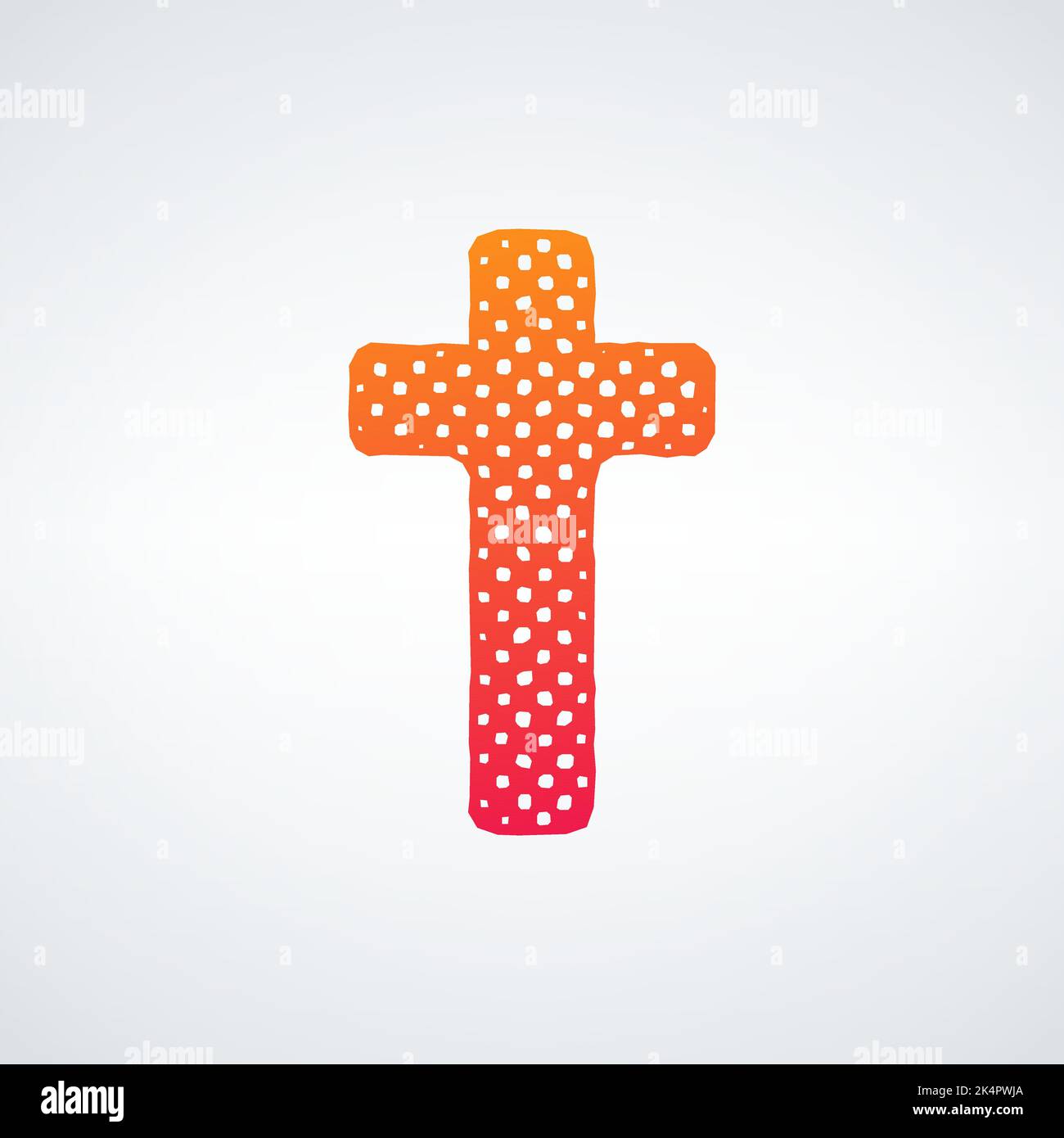 Icona della croce religiosa, simbolo del cristianesimo, icona della fede della chiesa. Illustrazione del vettore stock isolato su sfondo bianco. Illustrazione Vettoriale