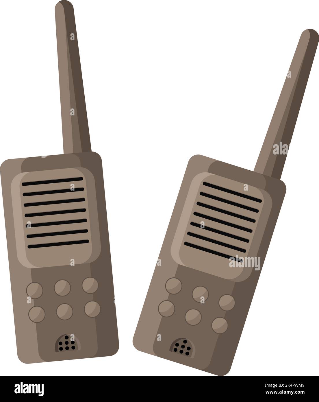 Due walkie talkie, illustrazione, vettore su sfondo bianco. Illustrazione Vettoriale