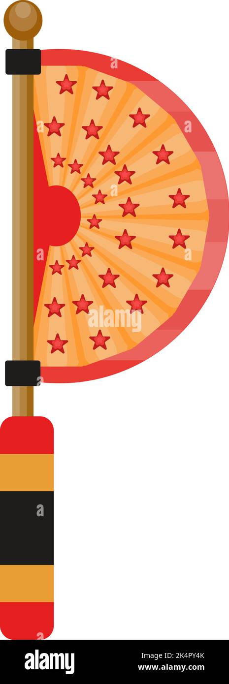 Cultural handfan, illustrazione, vettore su sfondo bianco. Illustrazione Vettoriale