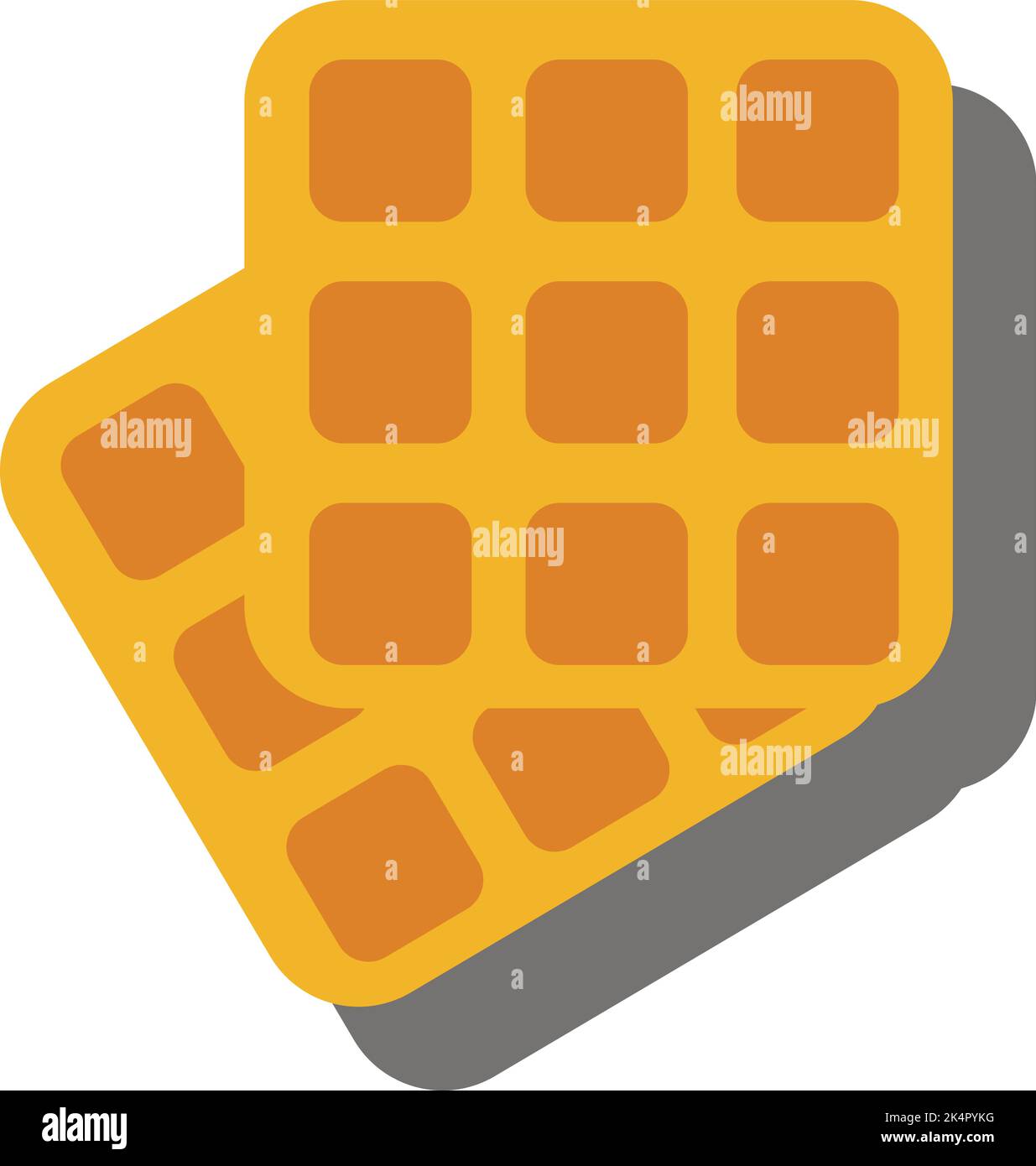 Colazione con waffle, illustrazione, vettoriale su sfondo bianco. Illustrazione Vettoriale