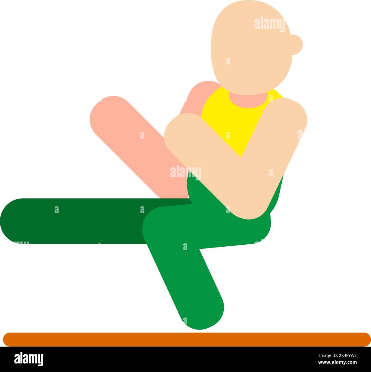 Attività dell'atleta con una gamba, illustrazione, vettore su sfondo bianco. Illustrazione Vettoriale