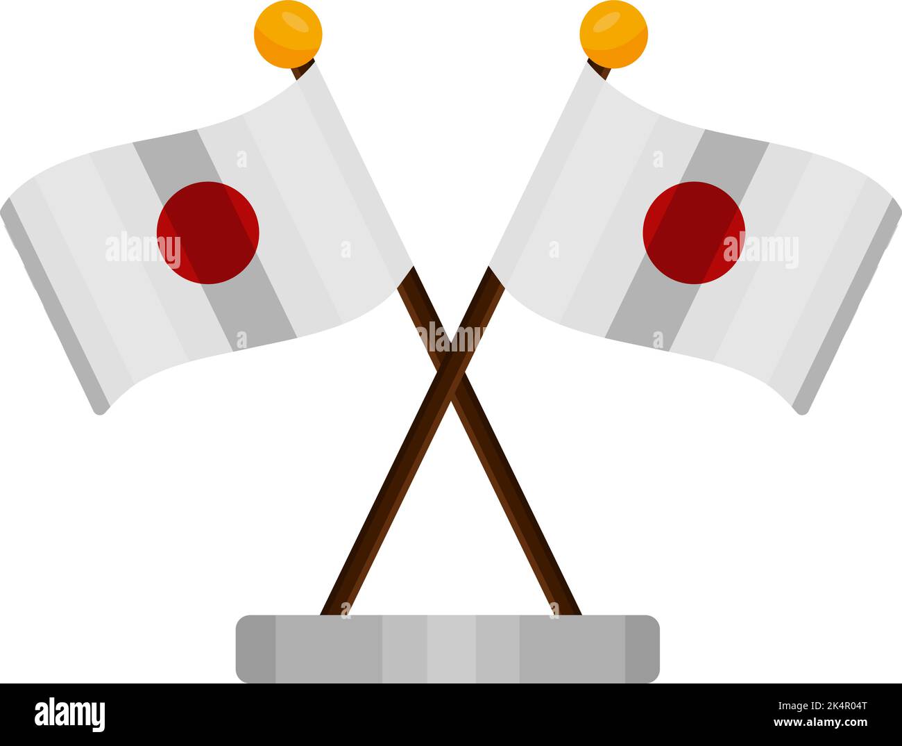 Bandiera del giappone, illustrazione, vettore su sfondo bianco. Illustrazione Vettoriale