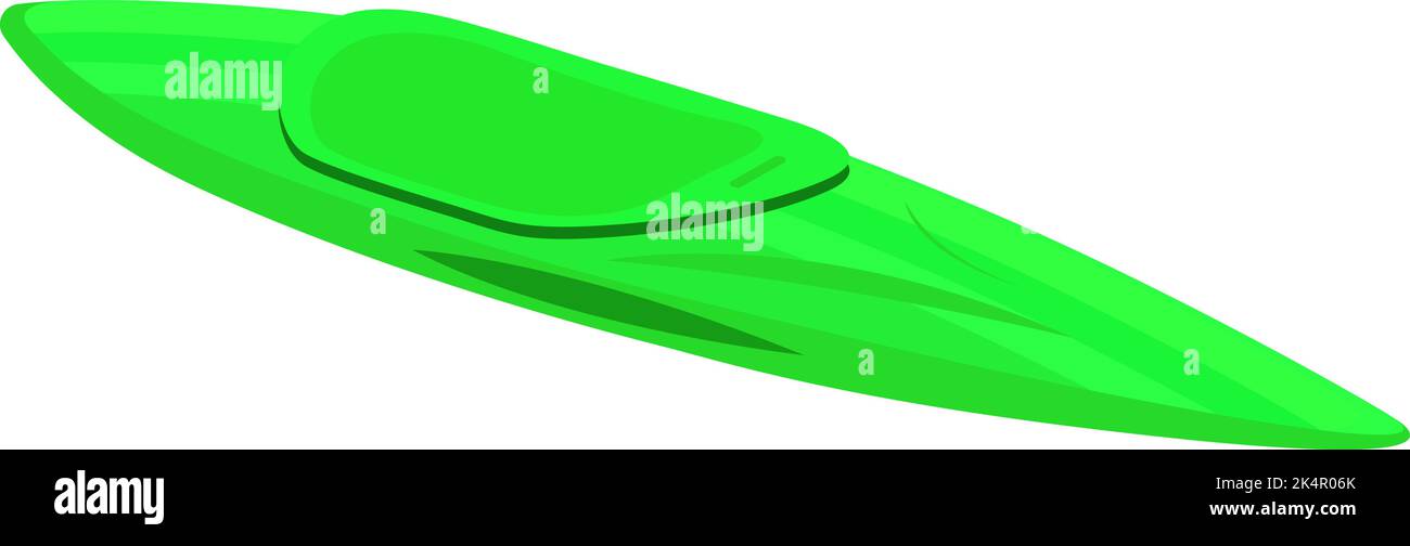 Kayak verde, illustrazione, vettore su sfondo bianco. Illustrazione Vettoriale