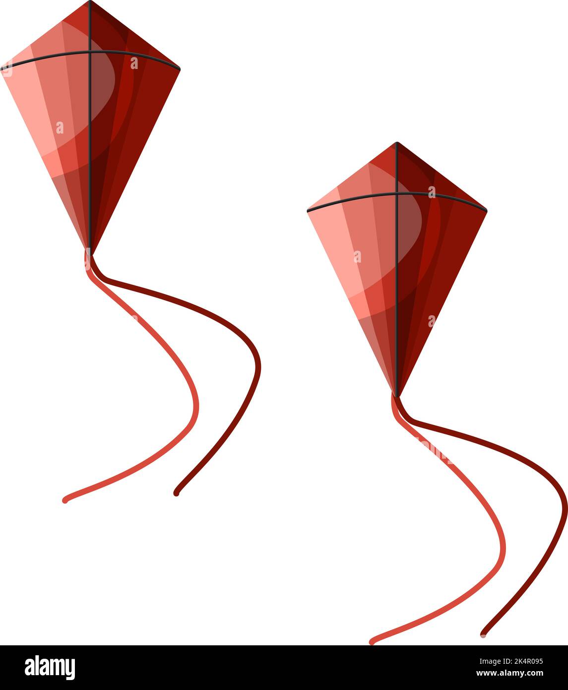 Aquiloni rossi, illustrazione, vettore su sfondo bianco. Illustrazione Vettoriale