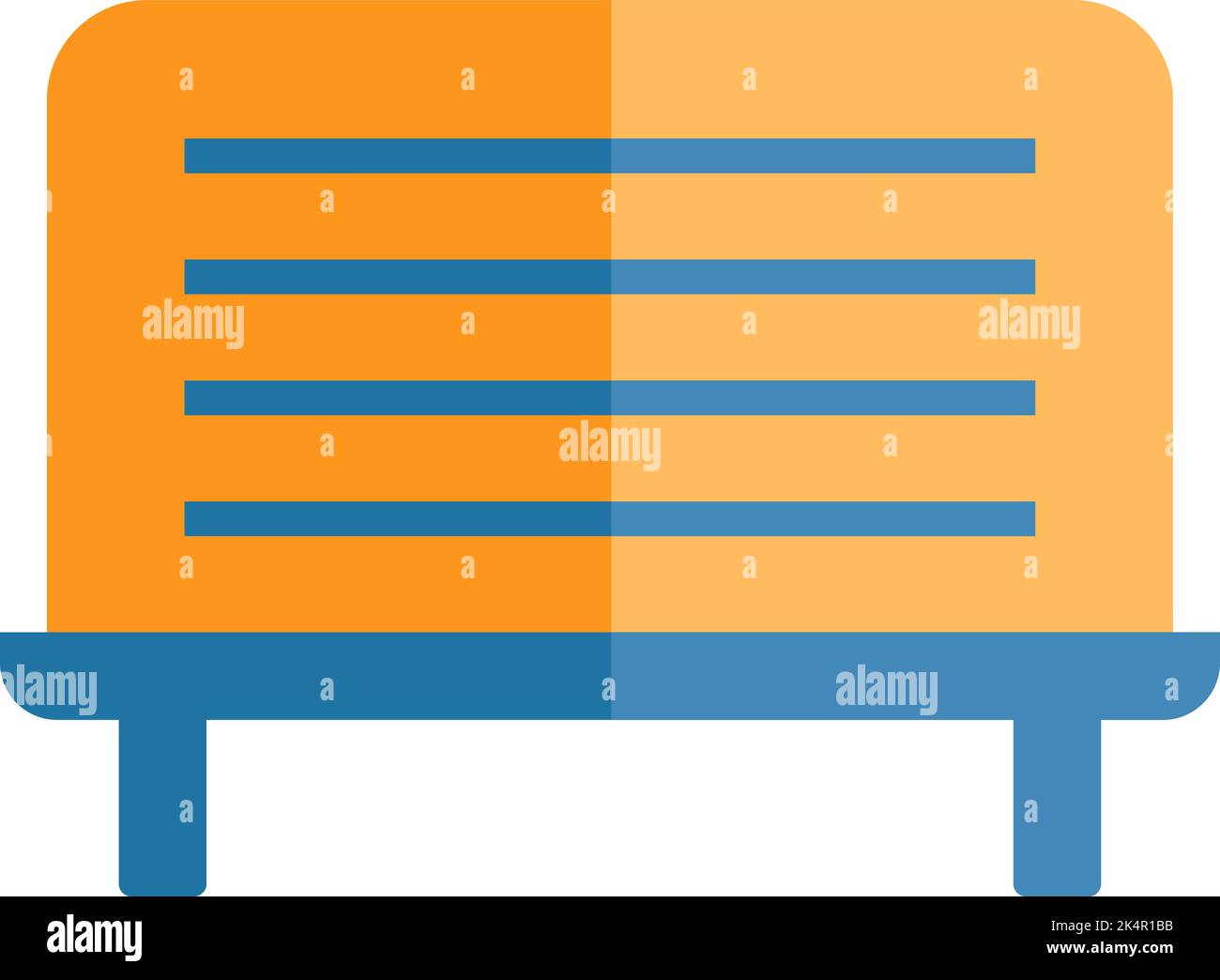 Banco scolastico, illustrazione, vettore su sfondo bianco. Illustrazione Vettoriale