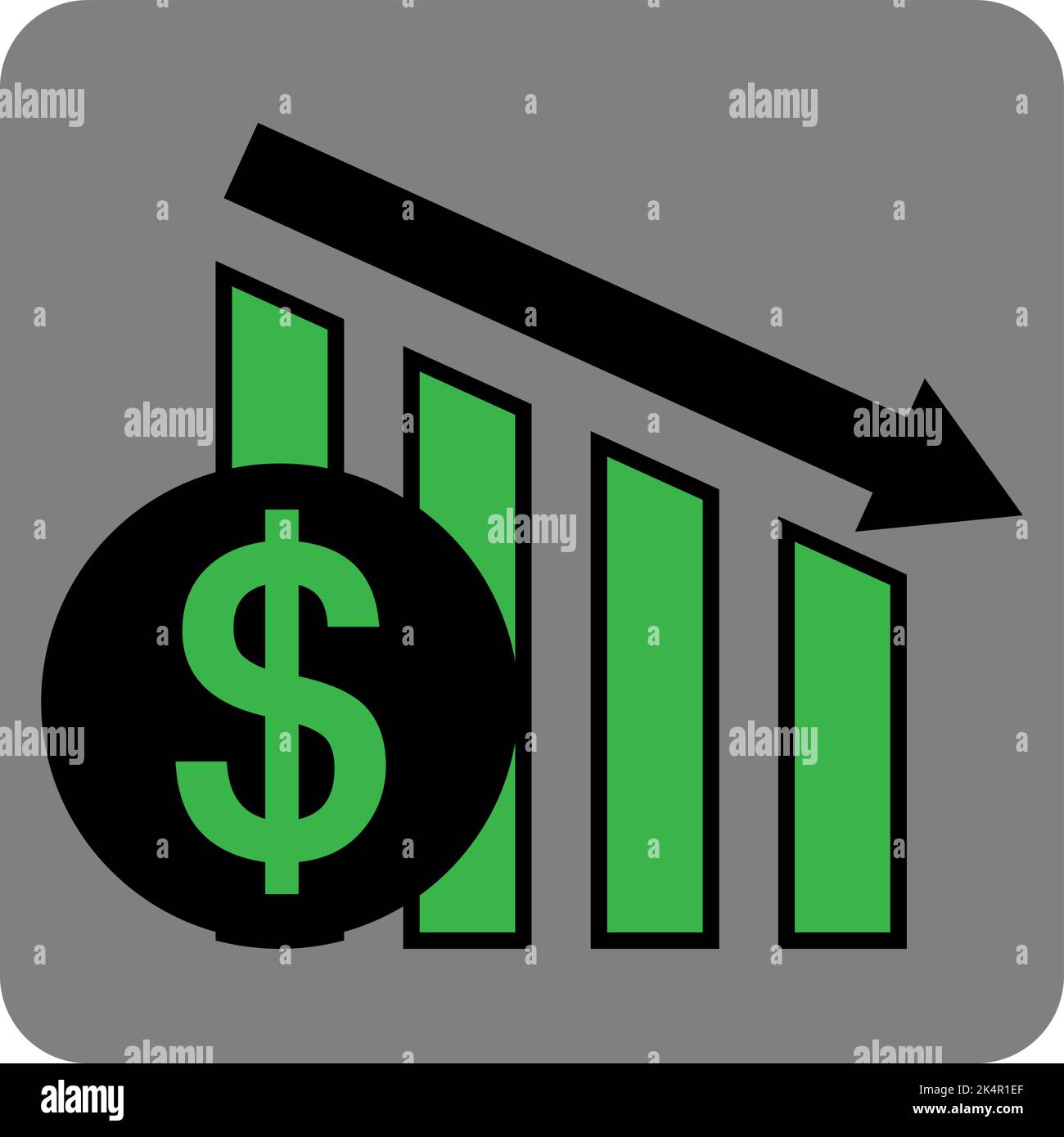 Borsa finanziaria, illustrazione, vettore su sfondo bianco. Illustrazione Vettoriale