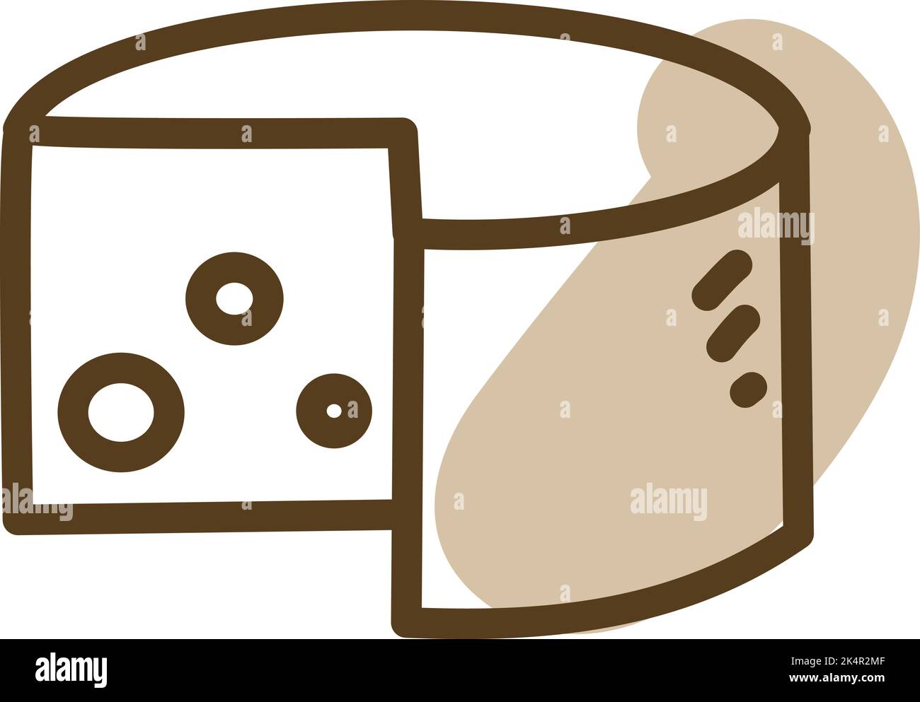 Blocco di formaggio, illustrazione, vettore su sfondo bianco. Illustrazione Vettoriale
