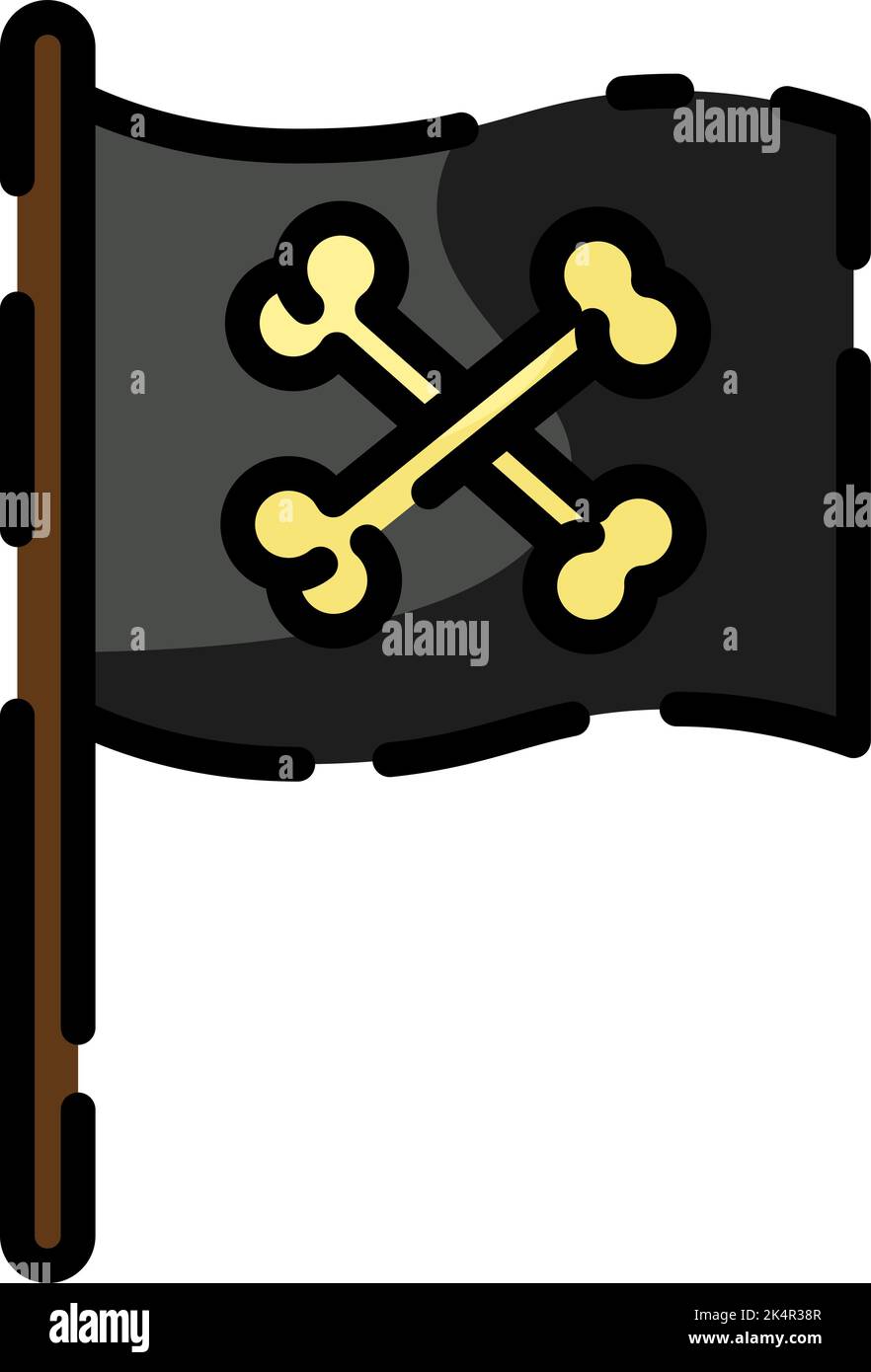 Bandiera pirata di Halloween , illustrazione, vettore su sfondo bianco. Illustrazione Vettoriale