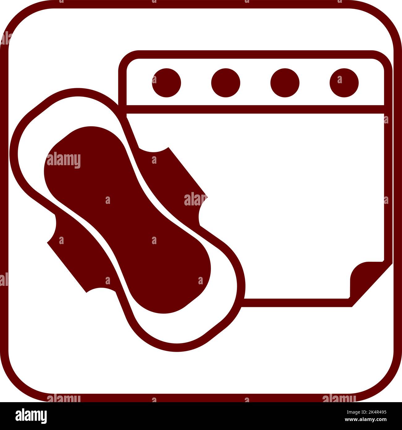 Calendario del periodo, illustrazione, vettore su sfondo bianco. Illustrazione Vettoriale