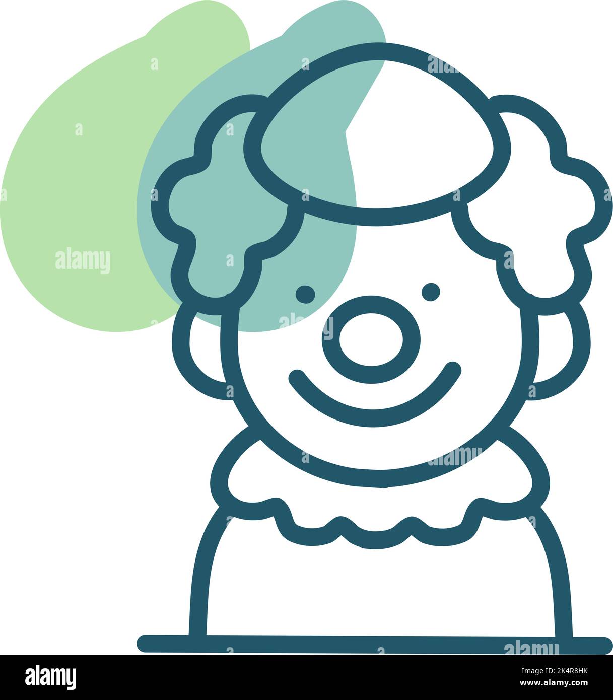 Clown parco divertimenti, illustrazione, vettore su sfondo bianco. Illustrazione Vettoriale