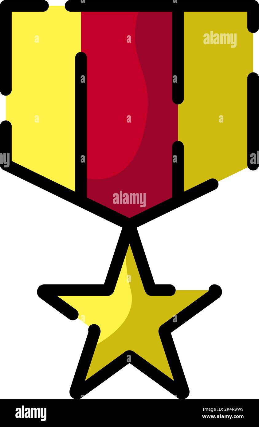 Ricompensa militare, illustrazione, vettore su sfondo bianco. Illustrazione Vettoriale