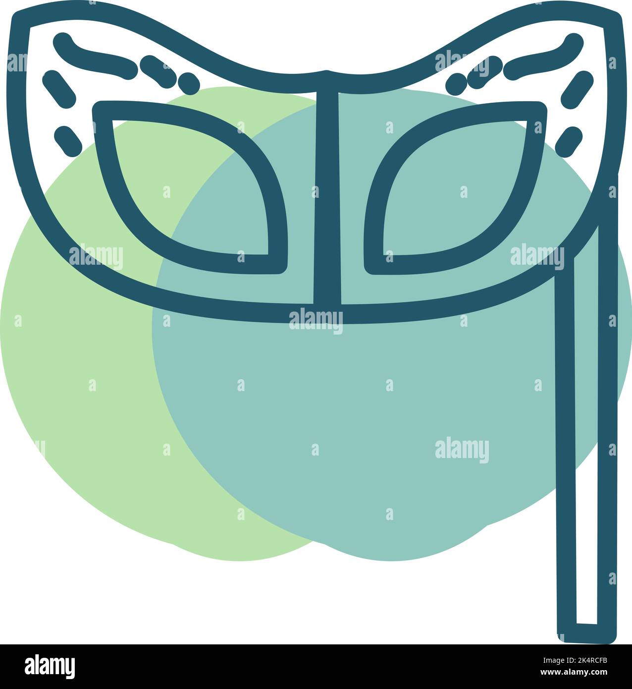 Maschera parco divertimenti, illustrazione, vettore su sfondo bianco. Illustrazione Vettoriale