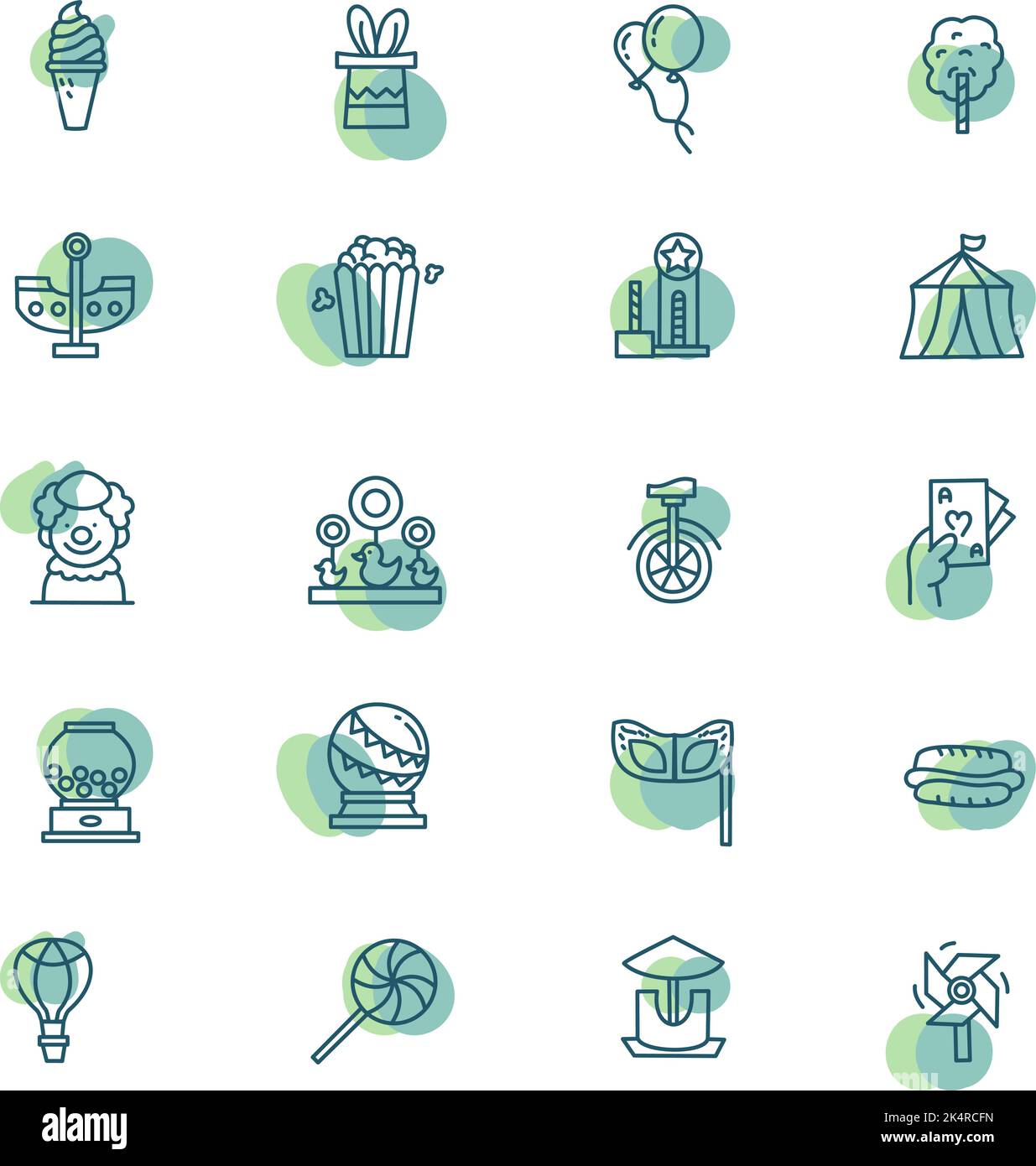 Parco divertimenti, illustrazione, vettore su sfondo bianco. Illustrazione Vettoriale