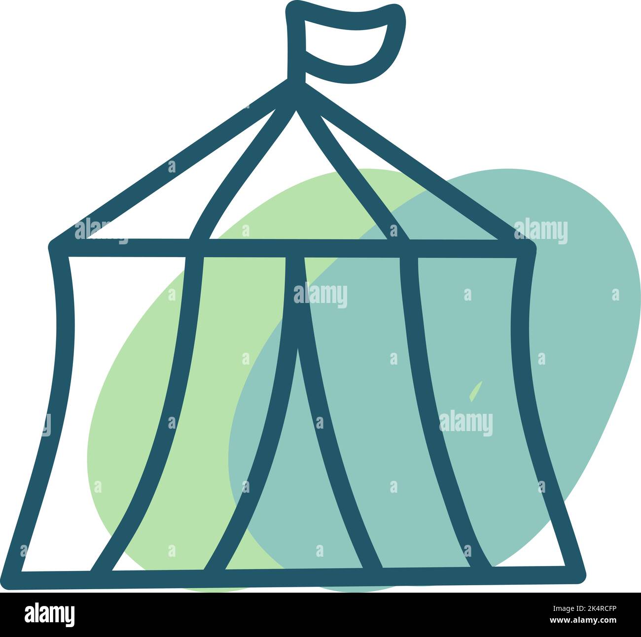 Tenda del parco divertimenti, illustrazione, vettore su sfondo bianco. Illustrazione Vettoriale