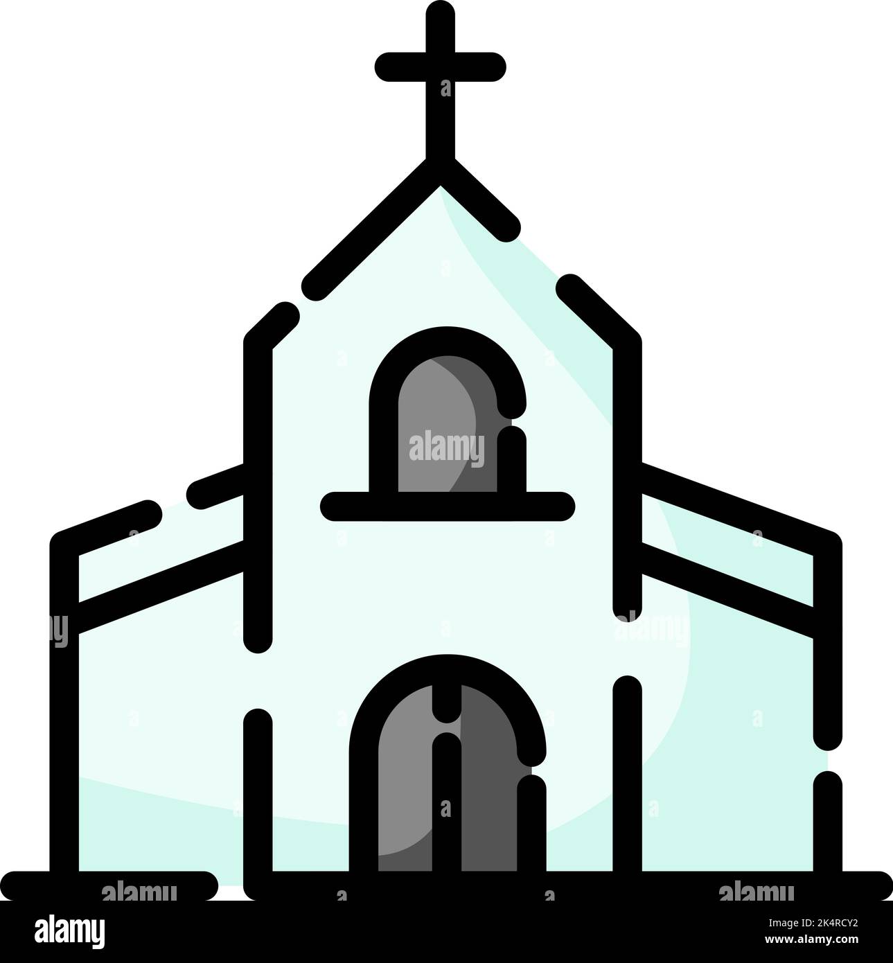 Matrimonio chiesa, illustrazione, vettore su sfondo bianco. Illustrazione Vettoriale