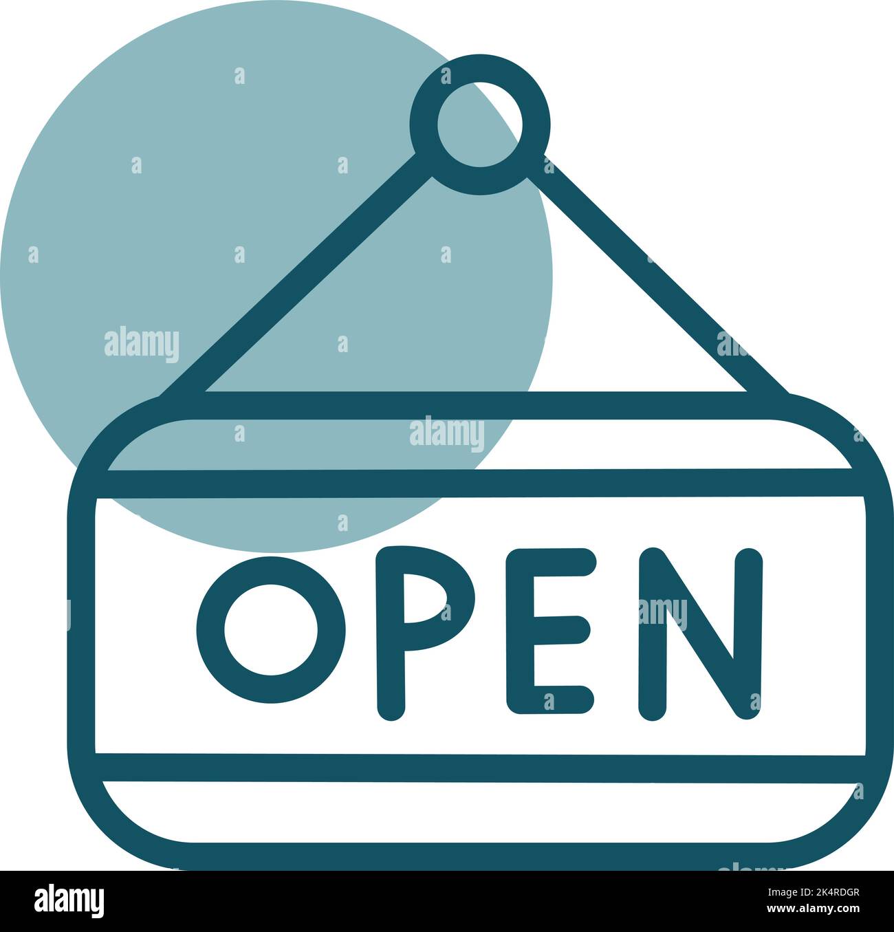 Open shop, illustrazione, vettore su sfondo bianco. Illustrazione Vettoriale