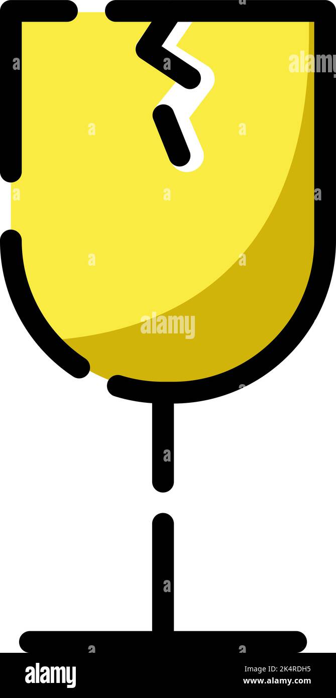 Spedizione fragile, illustrazione, vettore su sfondo bianco. Illustrazione Vettoriale