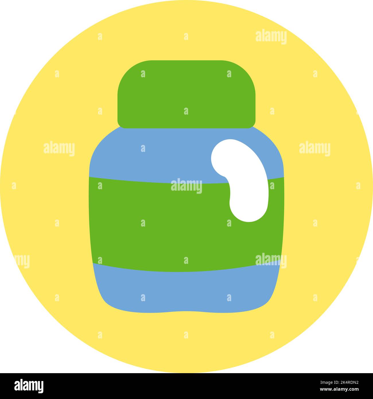 Polvere proteica, illustrazione, vettore su sfondo bianco. Illustrazione Vettoriale