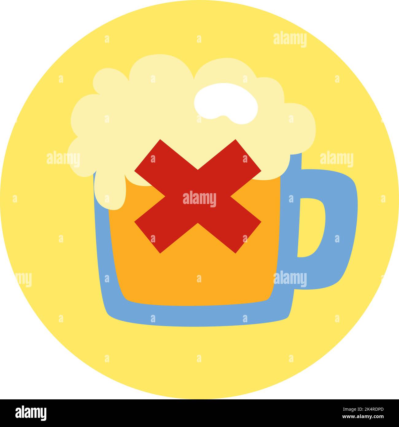 Nessuna dieta di birra, illustrazione, vettore su uno sfondo bianco. Illustrazione Vettoriale