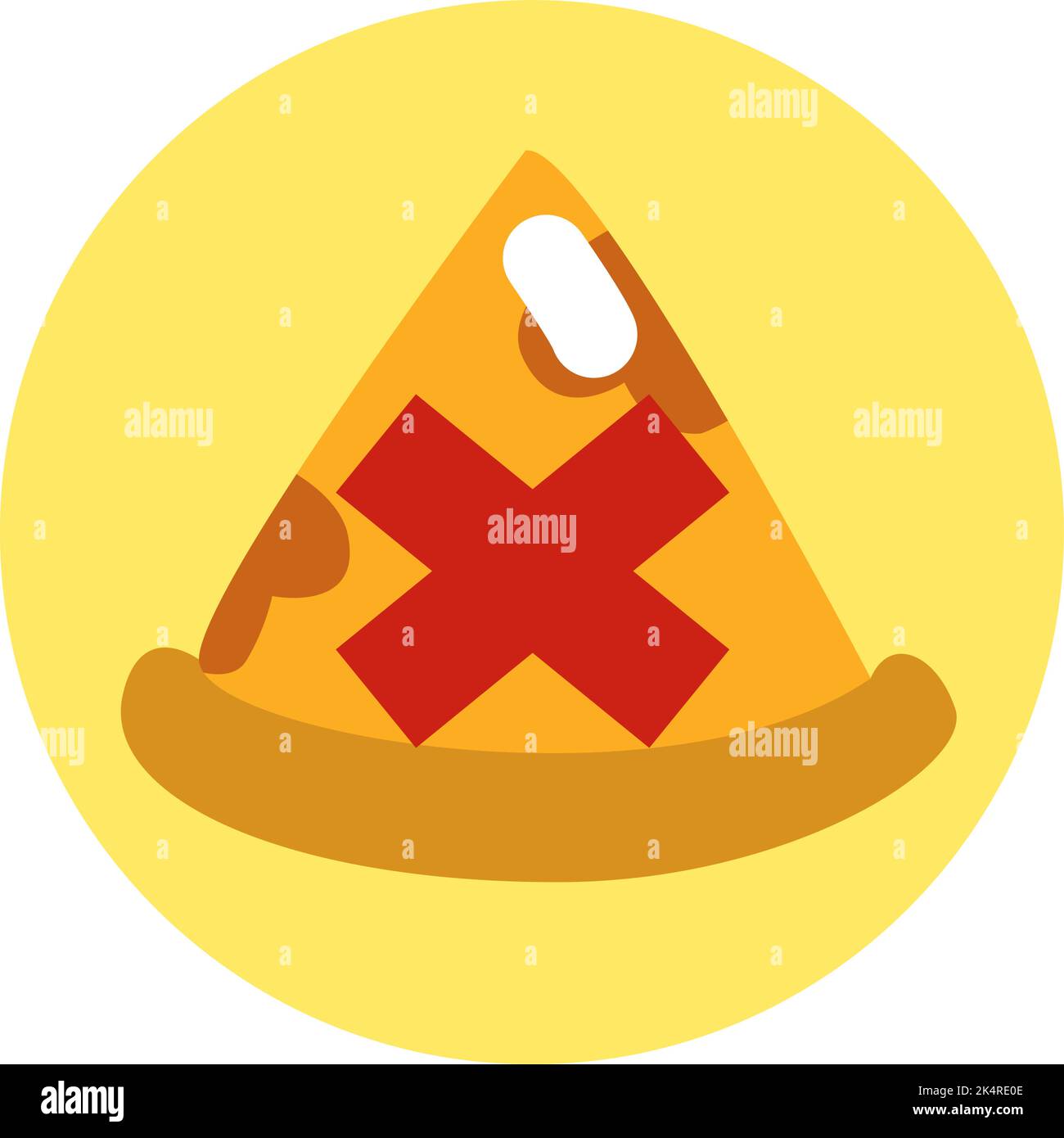 Nessuna dieta per pizza, illustrazione, vettore su sfondo bianco. Illustrazione Vettoriale