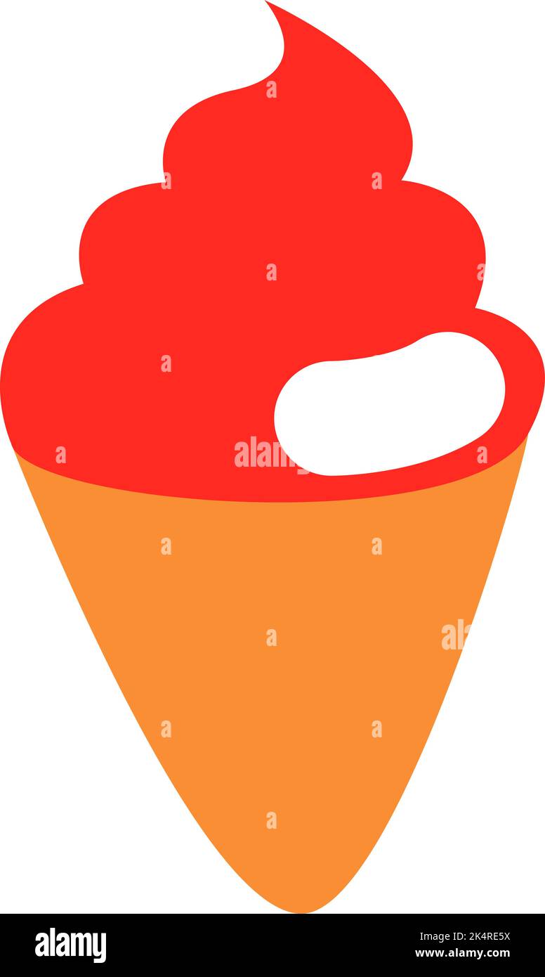 Gelato Street food, illustrazione, vettore su sfondo bianco. Illustrazione Vettoriale