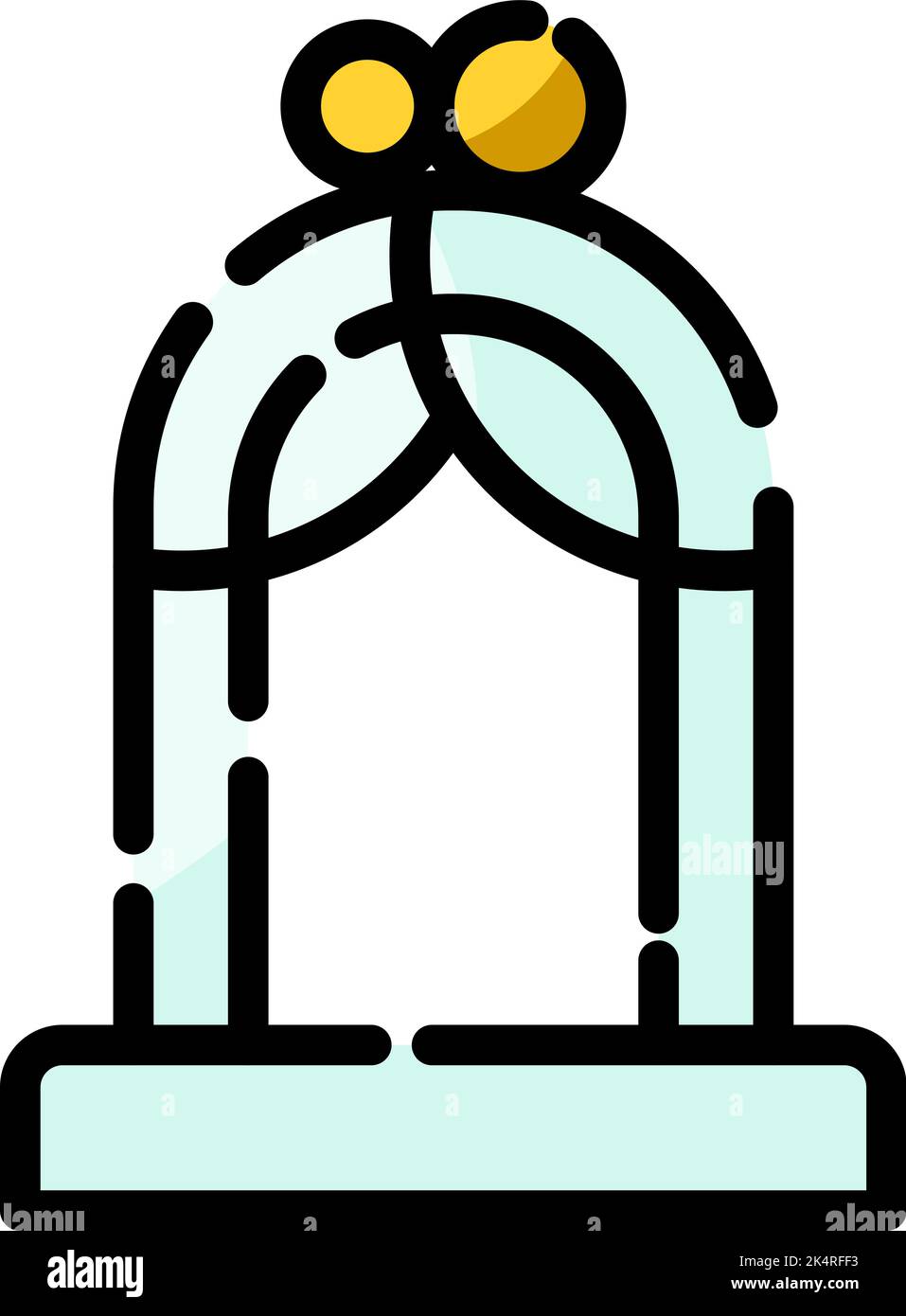 Altare di nozze, illustrazione, vettore su sfondo bianco. Illustrazione Vettoriale