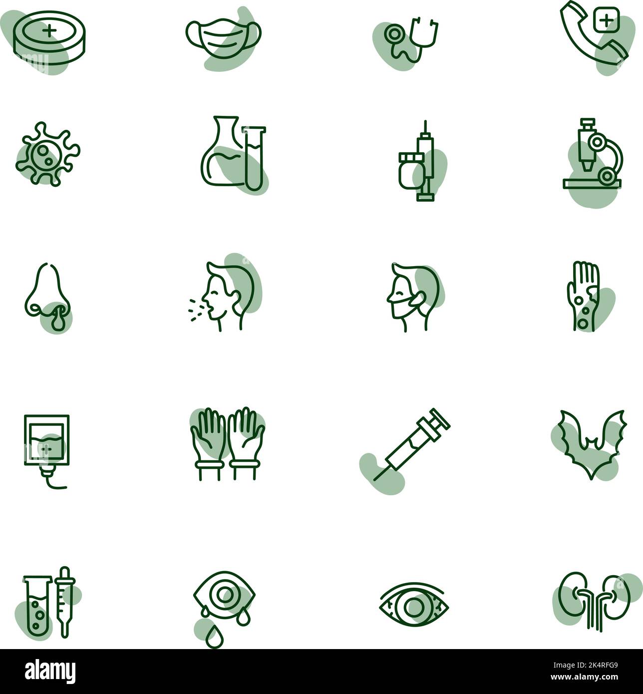 Virus Covid 19, illustrazione, vettore su sfondo bianco. Illustrazione Vettoriale