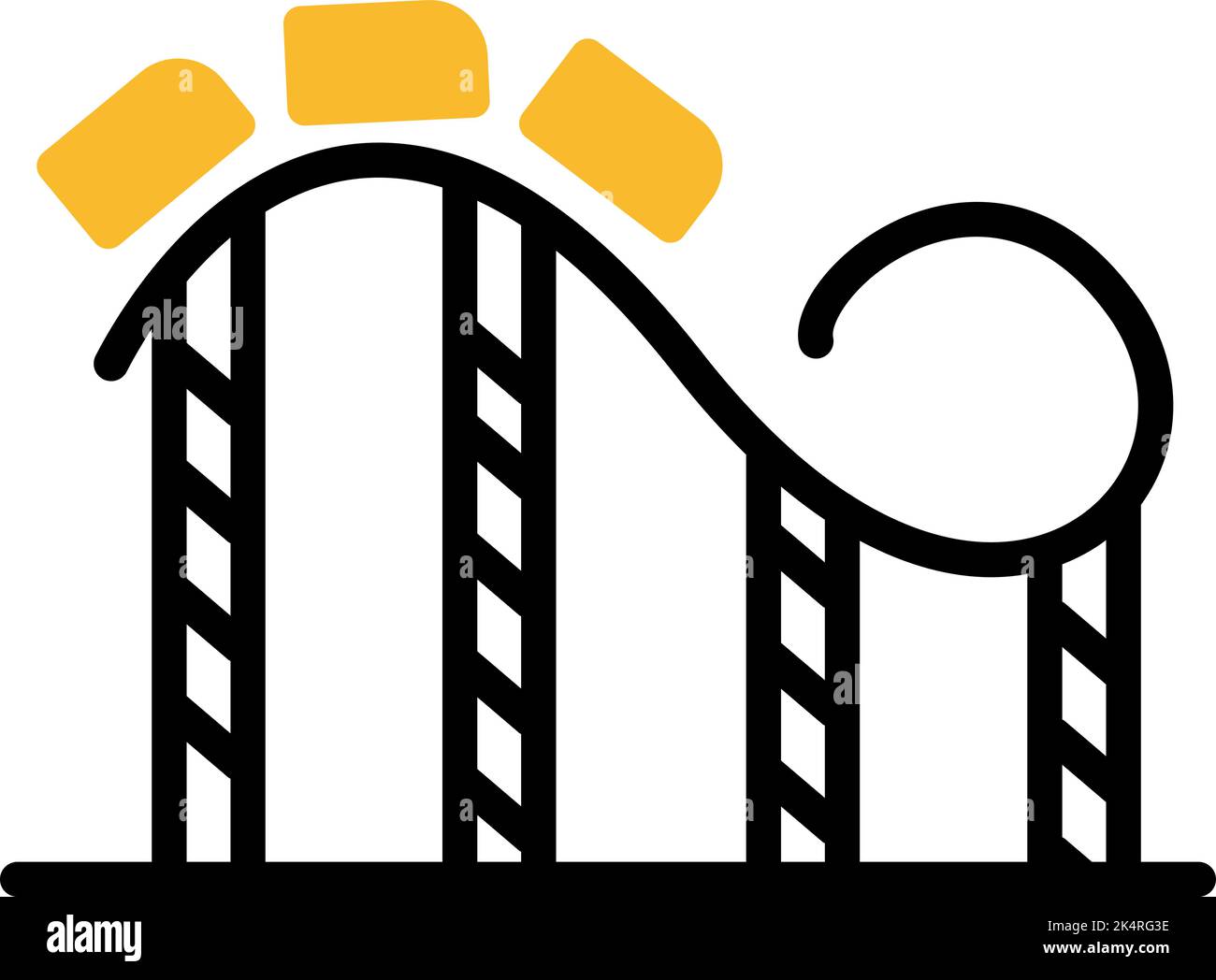 Corsa sulle montagne russe, illustrazione, vettore su sfondo bianco. Illustrazione Vettoriale