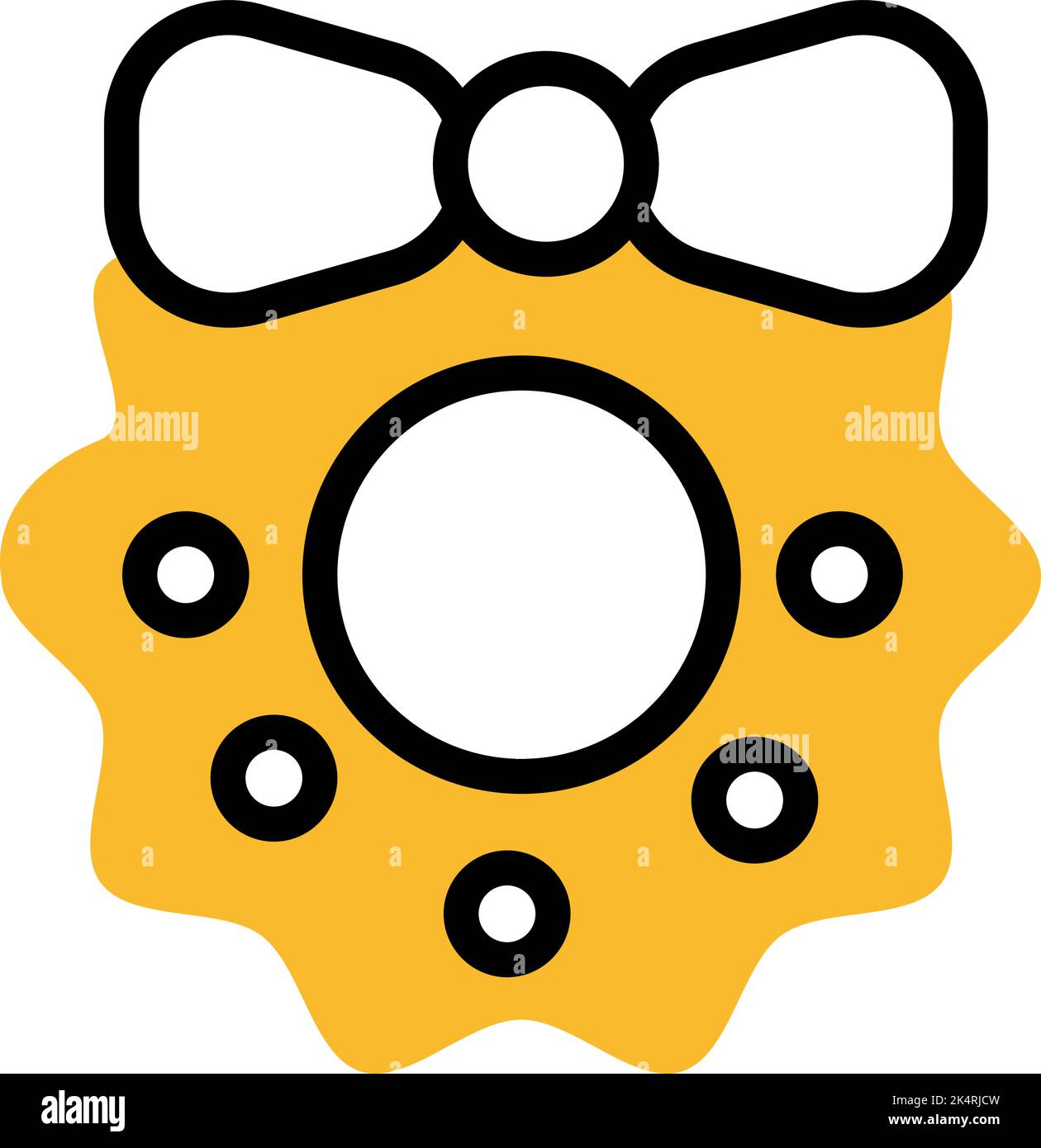 Decorazione della porta di Natale, illustrazione, vettore su uno sfondo bianco. Illustrazione Vettoriale