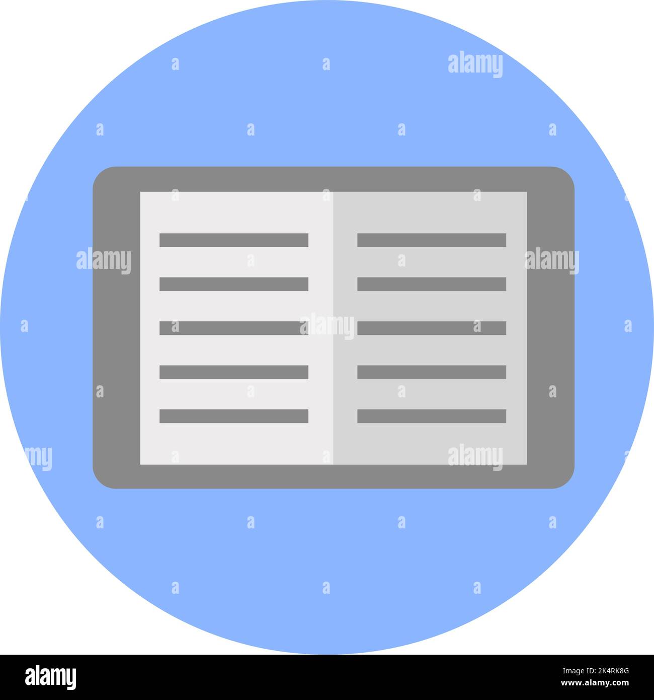 Educazione libro aperto, illustrazione, vettore su sfondo bianco. Illustrazione Vettoriale