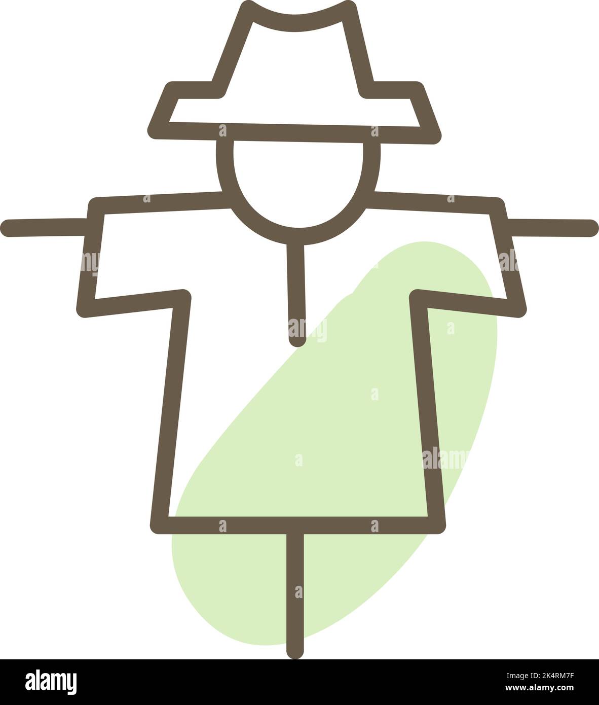 Farm Scarecrow, illustrazione, vettore su sfondo bianco. Illustrazione Vettoriale