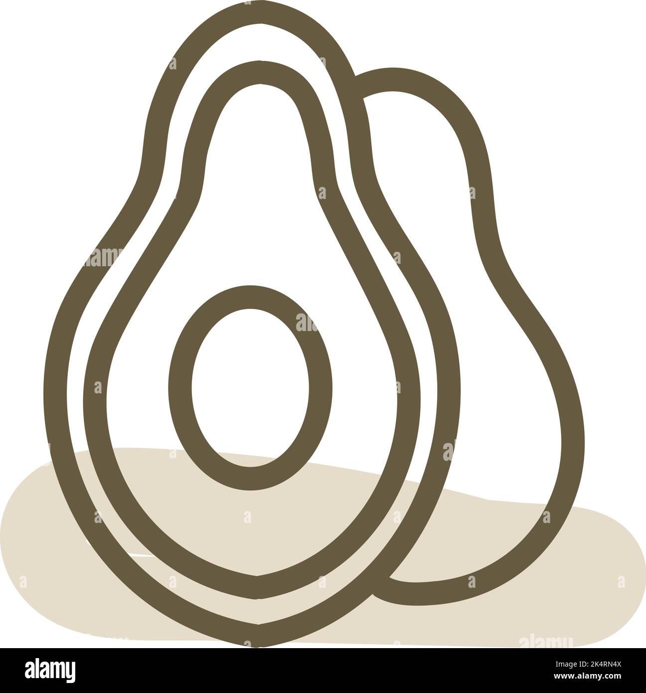 Avocado fresco, illustrazione, vettore su sfondo bianco. Illustrazione Vettoriale