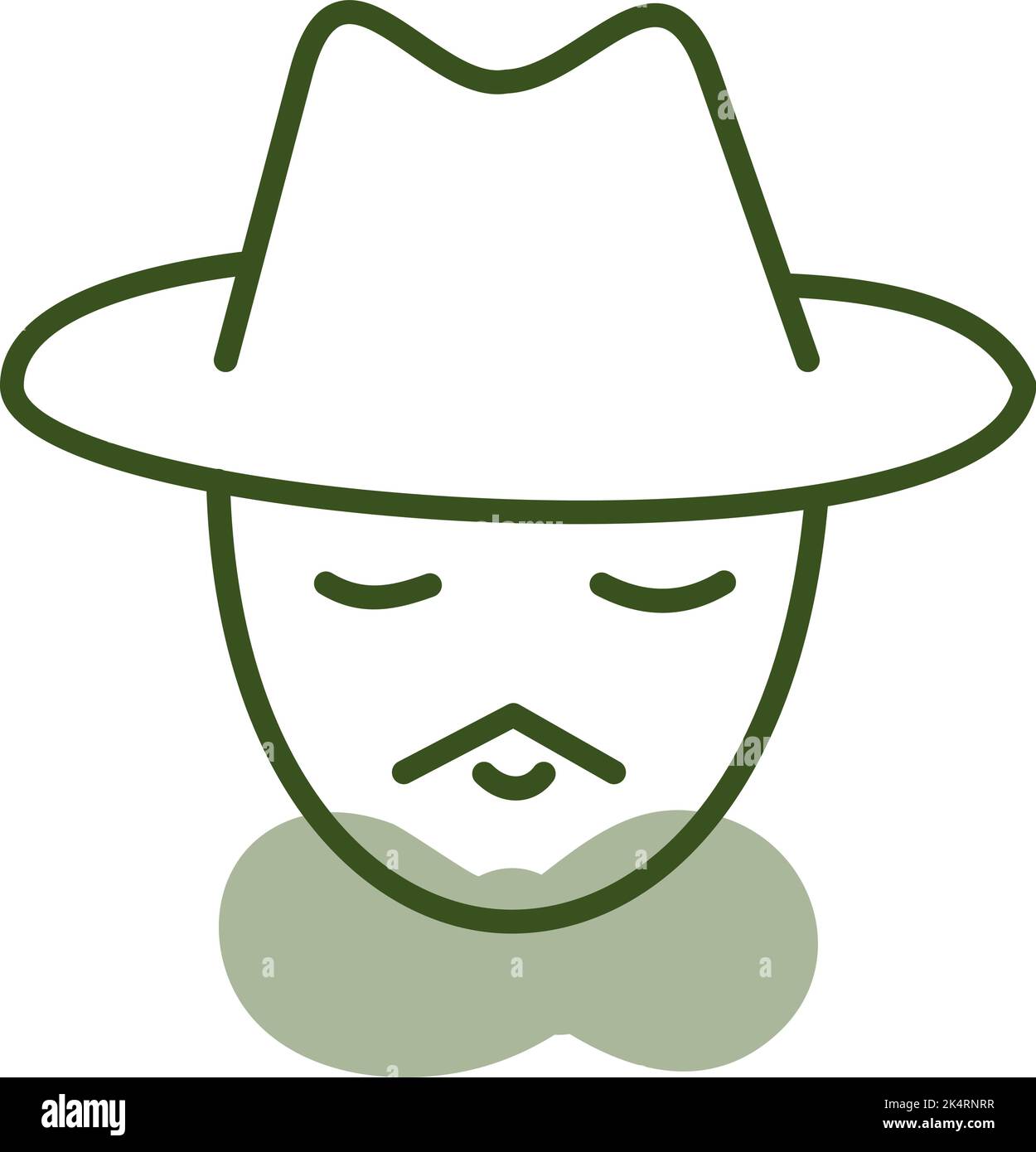 Vecchio giardiniere, illustrazione, vettore su uno sfondo bianco. Illustrazione Vettoriale