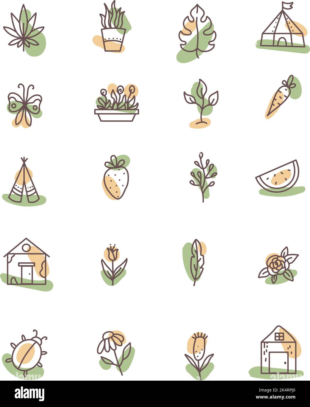 Natura piante ed esseri, illustrazione, vettore su sfondo bianco. Illustrazione Vettoriale