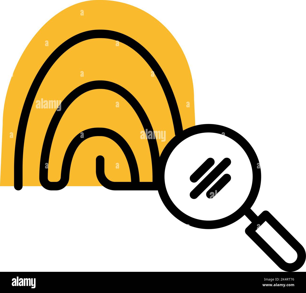 Impronta digitale, illustrazione, vettore di polizia su sfondo bianco. Illustrazione Vettoriale