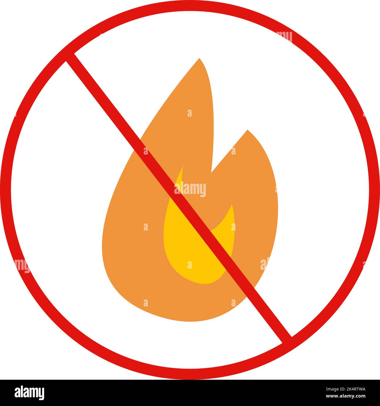 Segno pubblico no fuoco, illustrazione, vettore su sfondo bianco. Illustrazione Vettoriale