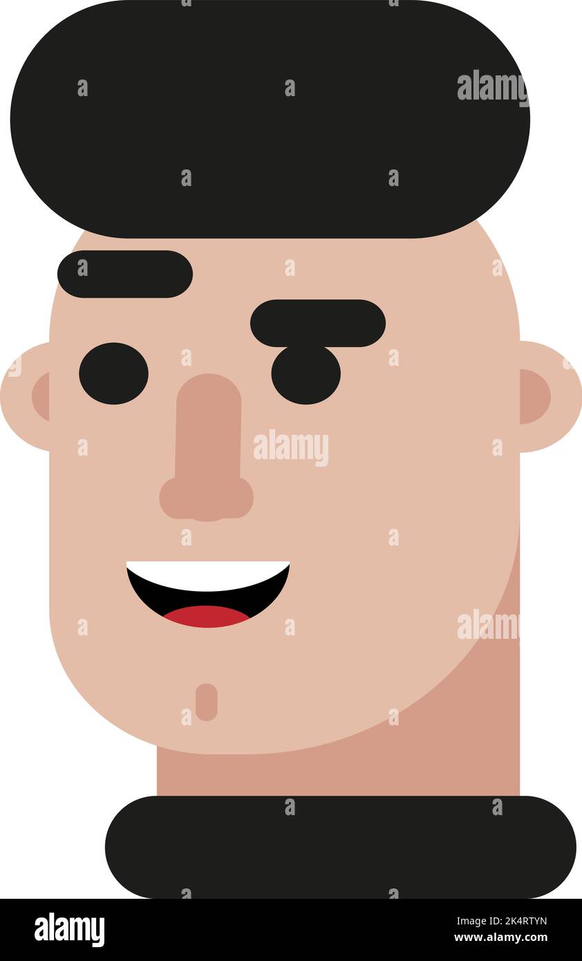 Ragazzo nero in beretta, illustrazione, vettore su sfondo bianco. Illustrazione Vettoriale