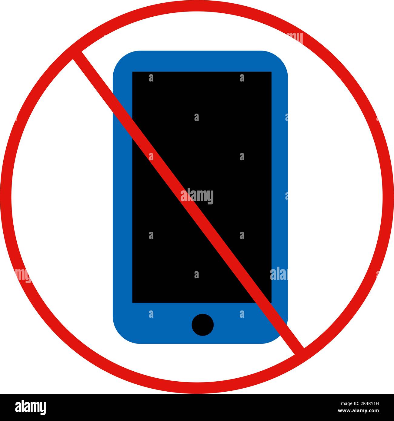 Segnale pubblico senza telefoni, illustrazione, vettore su sfondo bianco. Illustrazione Vettoriale